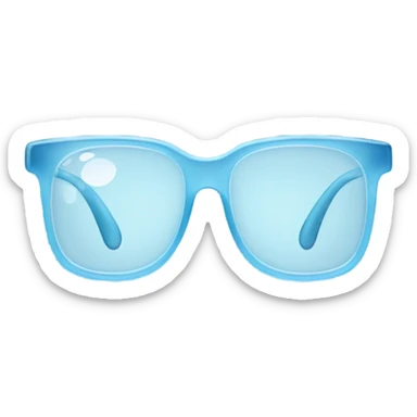 Cristal glasses with fine light blue frame sticker