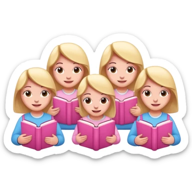 Por ejemplo quiero de que unos muñequitos estudien y que pusiste en unos libritos y que todo sea color rosa y cute sticker