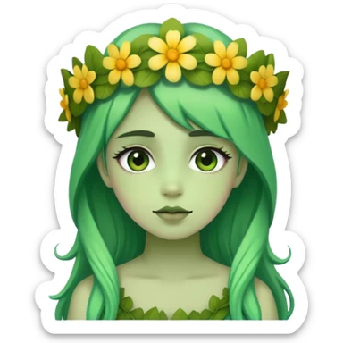 Mother Nature turned into a girl sticker