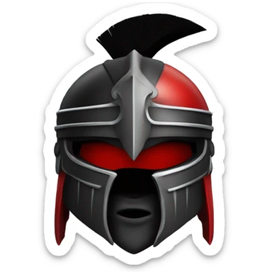 Fantasy spartan warrior male wearing detailed black armor with a red plumed helmet
 sticker