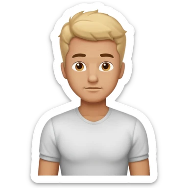 proud man with a puffed chest, standing tall, confident expression, wearing a shirt sticker