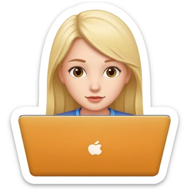 girl with laptop. sticker