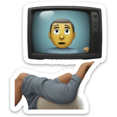 Person watching tv sticker