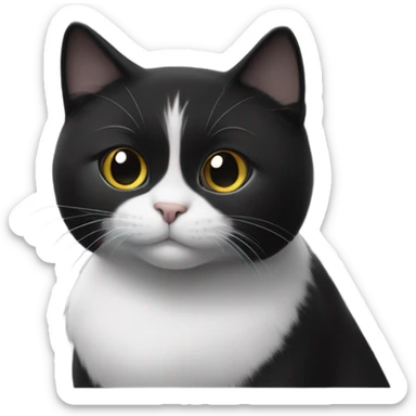 Tuxedo cat in a dumpster  sticker