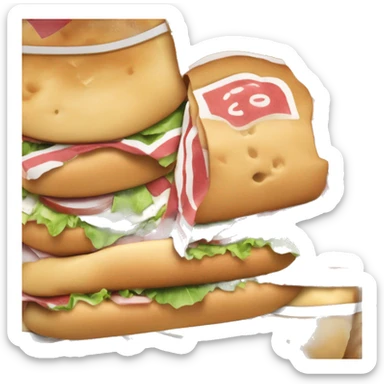 Ham and cheese sub with mayonnaise and lettuce in a Jimmy John’s wrapper sticker