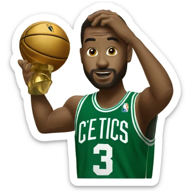 nba final trophy celtics sticker