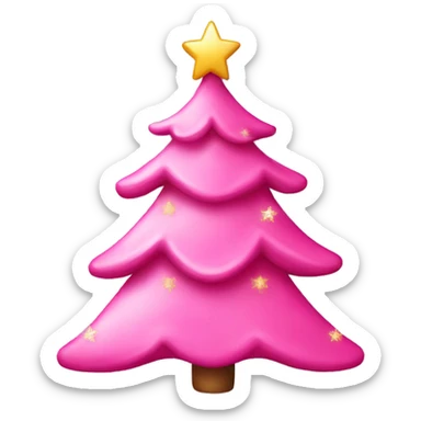 Pink Christmas tree sticker