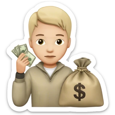 Criminal with a bag of money sticker