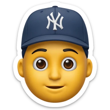 Emoji en 3d animado chicjo moreno con tatuajes y gorra de los yankees sticker