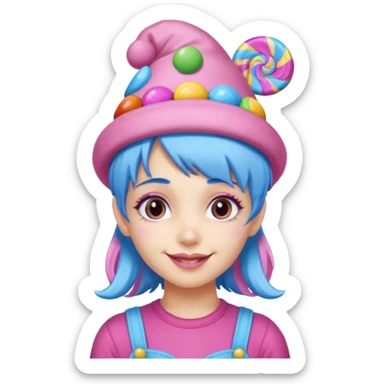candy hatted girl from candyland lue pink hair sticker