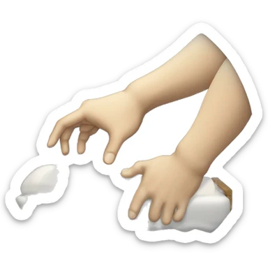 The creation of Adam (touch of god's hand to human skeleton hand sticker