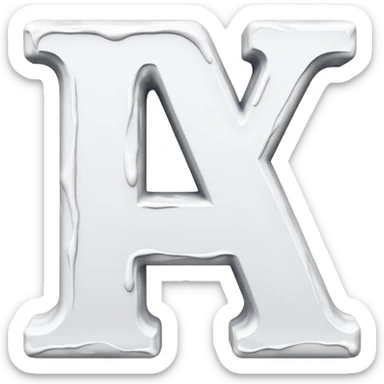 The letter a covered in white paint  sticker