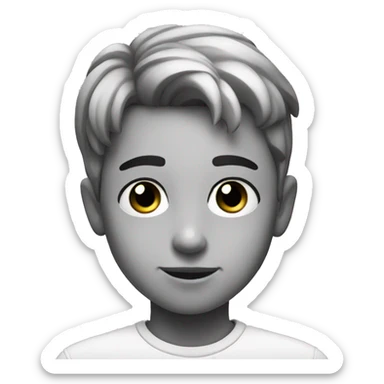 monochrome portrait of a boy sticker