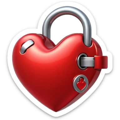 Red heart is locked sticker
