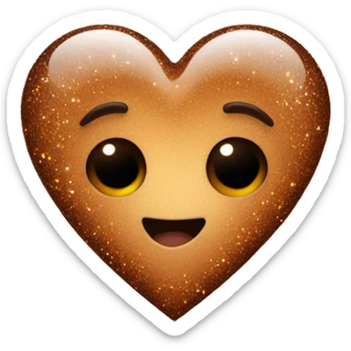 Brown heart with sparkle sticker
