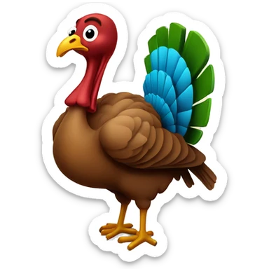 Christian turkey given thanks to God  with Bible in his hand sticker