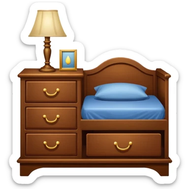 A Cupboard-commode-drawer-night-bed-stand furniture with a night lamp,WİTH BED sticker