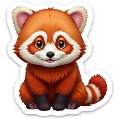 Make a logo of a red panda but instead of ginger fur, its fur is crimson red sticker