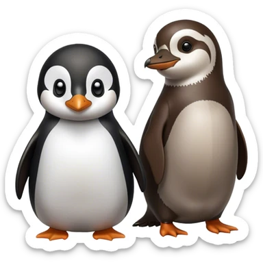 Pinguin love an otter sticker