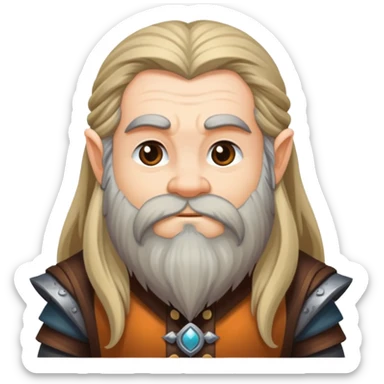 dwarf with long hair sticker