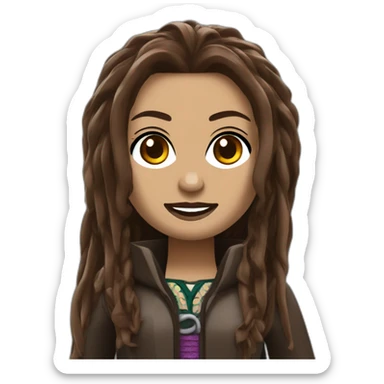 lego woman brune with dreadlocks sticker