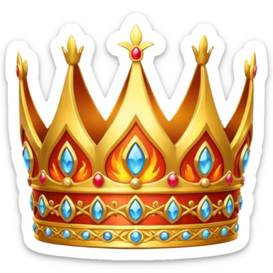 Golden fiery princess crown sticker