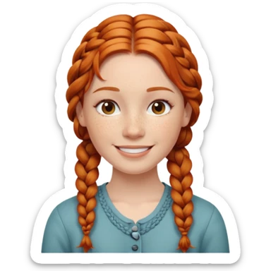 receptionist face braided ginger sticker
