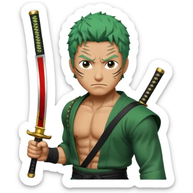 Zoro qui découpe quelqu un sticker