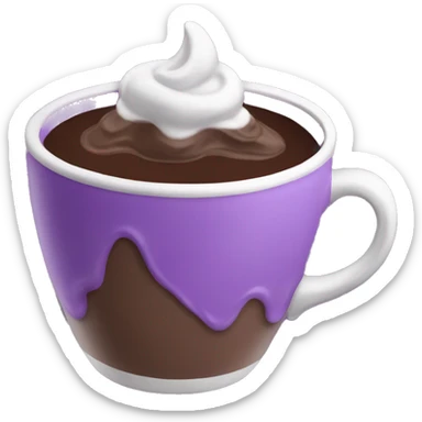 A purple hot chocolate  sticker