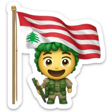 Un super-héros revêtu du drapeau libanais sticker