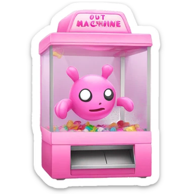 Pink claw machine sticker