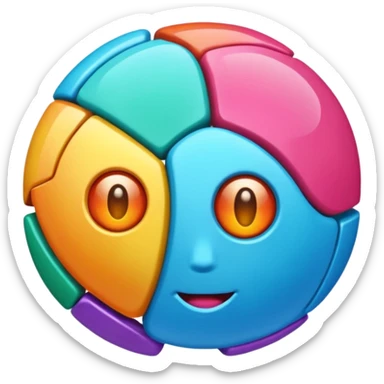 un cerveau comme une boule disco avec une idée sticker