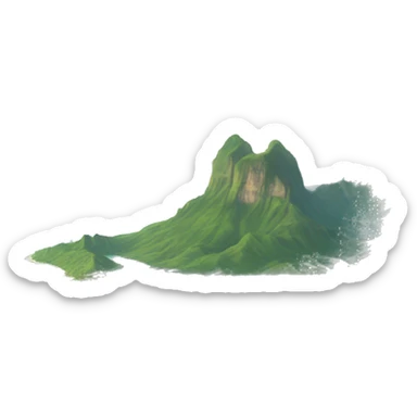 The island of Bora Bora located in French Polynesia with the view of Clearwater and central Island sticker