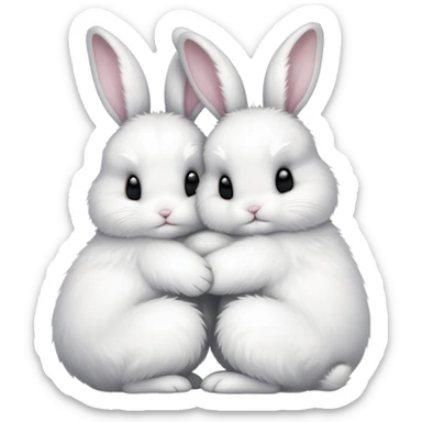 2 bunnies cuddling sticker