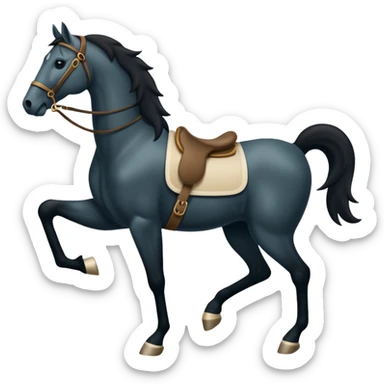 Un cheval blanc avec 4 pattes à l’avant et 4 pattes à l’arrière  sticker