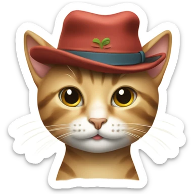 cat wearing hat saying “meowdy y’all” sticker