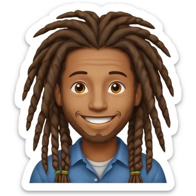 Man with dreadlocks sticker