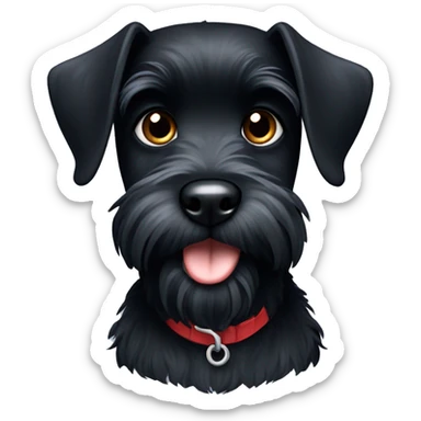 Mini black schnauzer doodle sticker