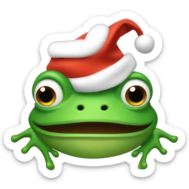 Grenouille père noel sticker