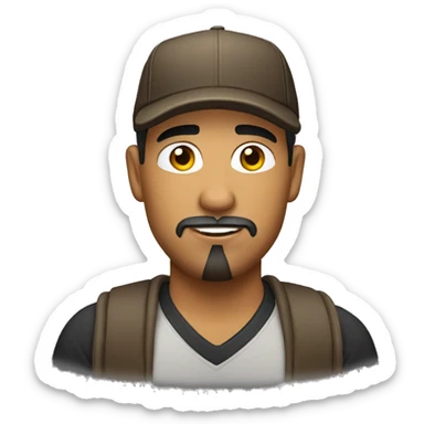Latino man with cap and goatee sticker