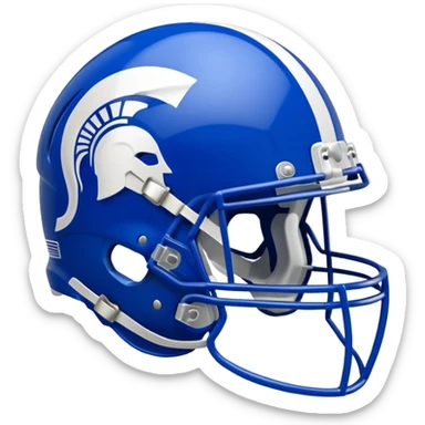 Royal Blue and White Spartan Football helmet sticker