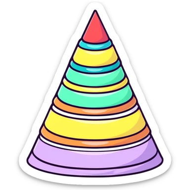 cute pastel pink stacking pyramid toy with colorful rings sticker