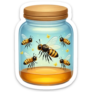 honey jar with trapped fireflies sticker