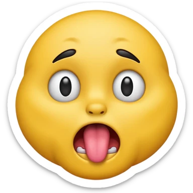 yellow emoji sticking tounge out and head shaking sticker
