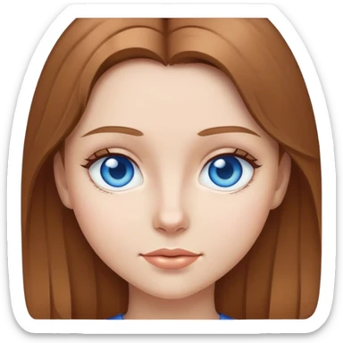 a girl with light brown hair and blue eyes sticker