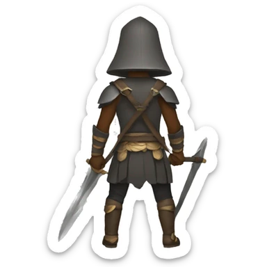 stealthy warrior from behind sticker