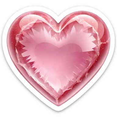 Strawberry quartz heart sticker