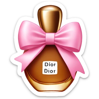 Brown Dior perfume with a pink bow sticker