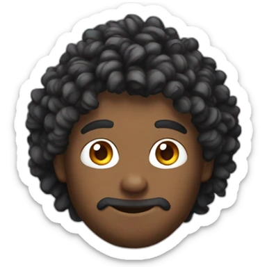 gamer au cheveux chatin et bouclé sticker