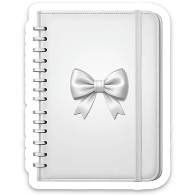 Carnet de Journaling blanc avec un nœud en satin  sticker